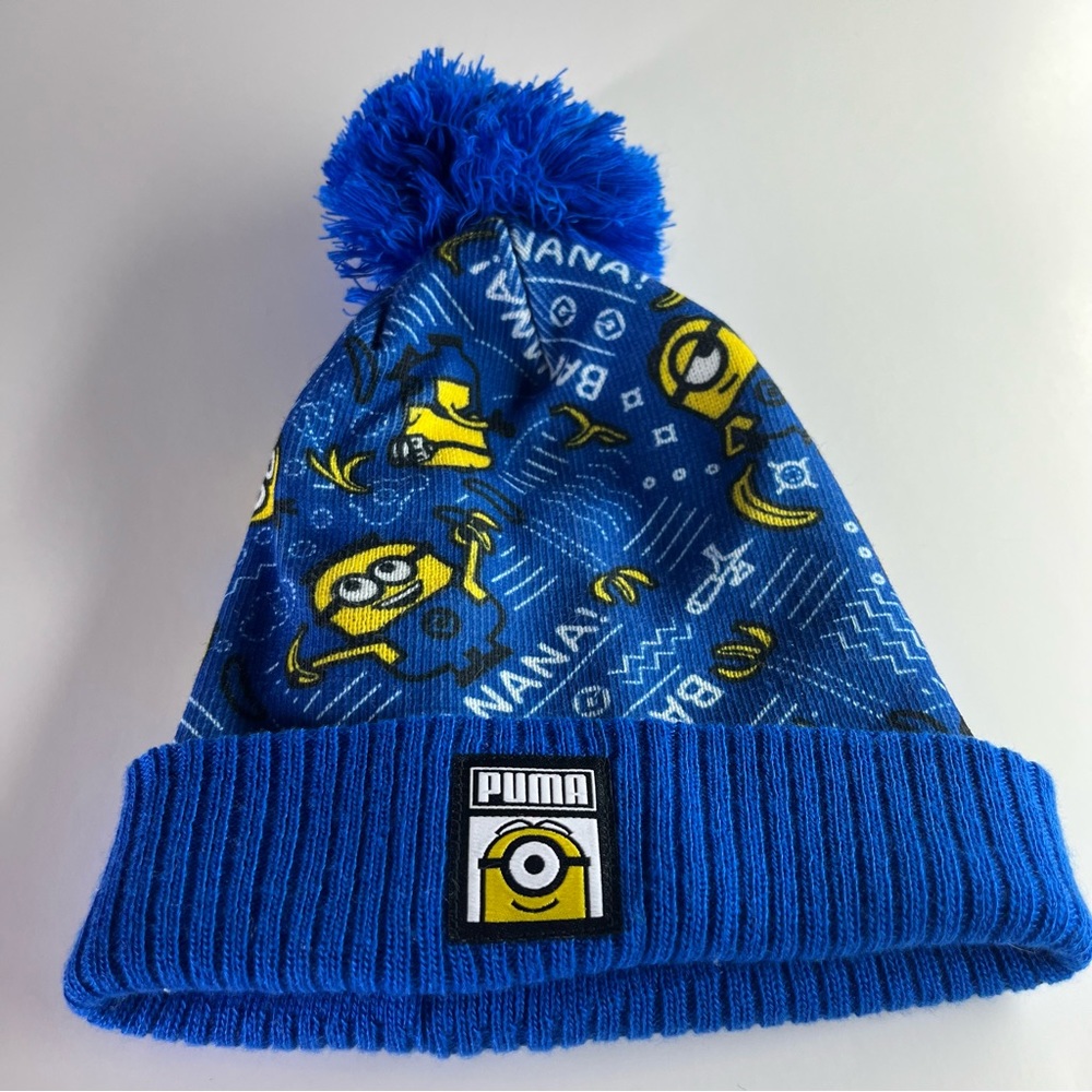 Puma x Minions Baby Pom Pom Beanie Blue NWOT